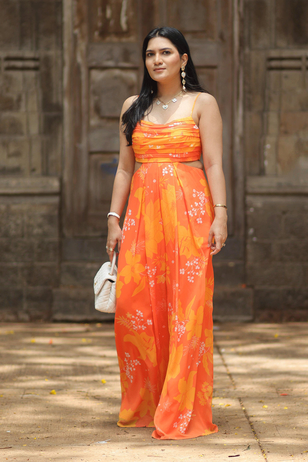 Nikita Madhani In Yellow/Orange Printed Jumpsuit