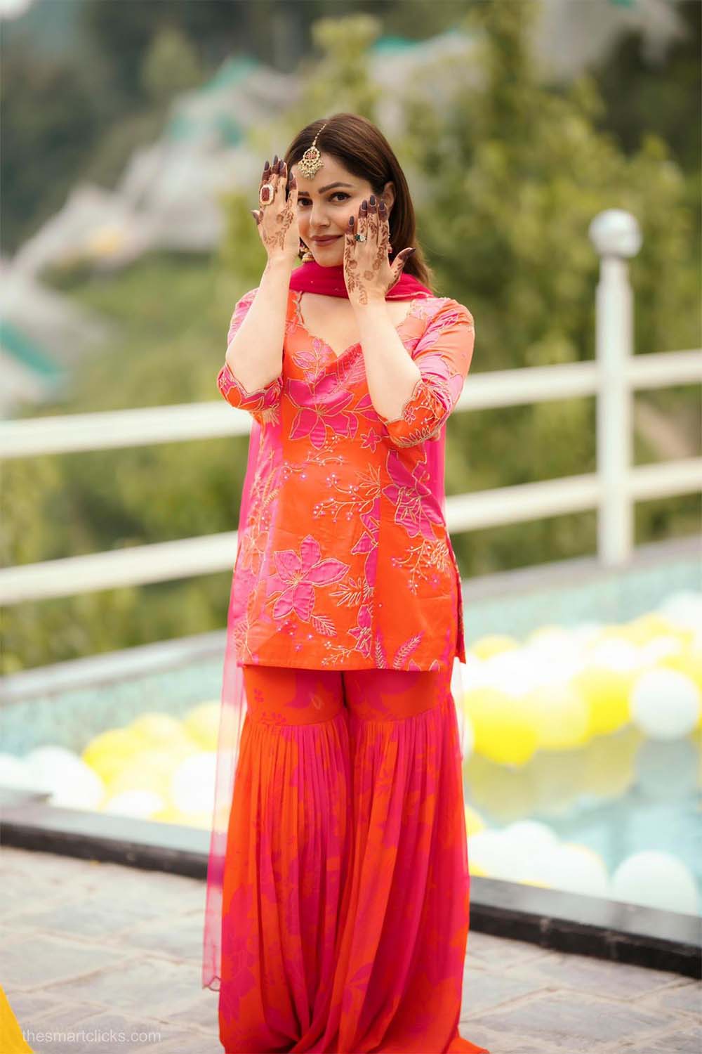 Rubina Dilaik Images of Pink_Red Printed Scoop Scallop Sharara Set 2