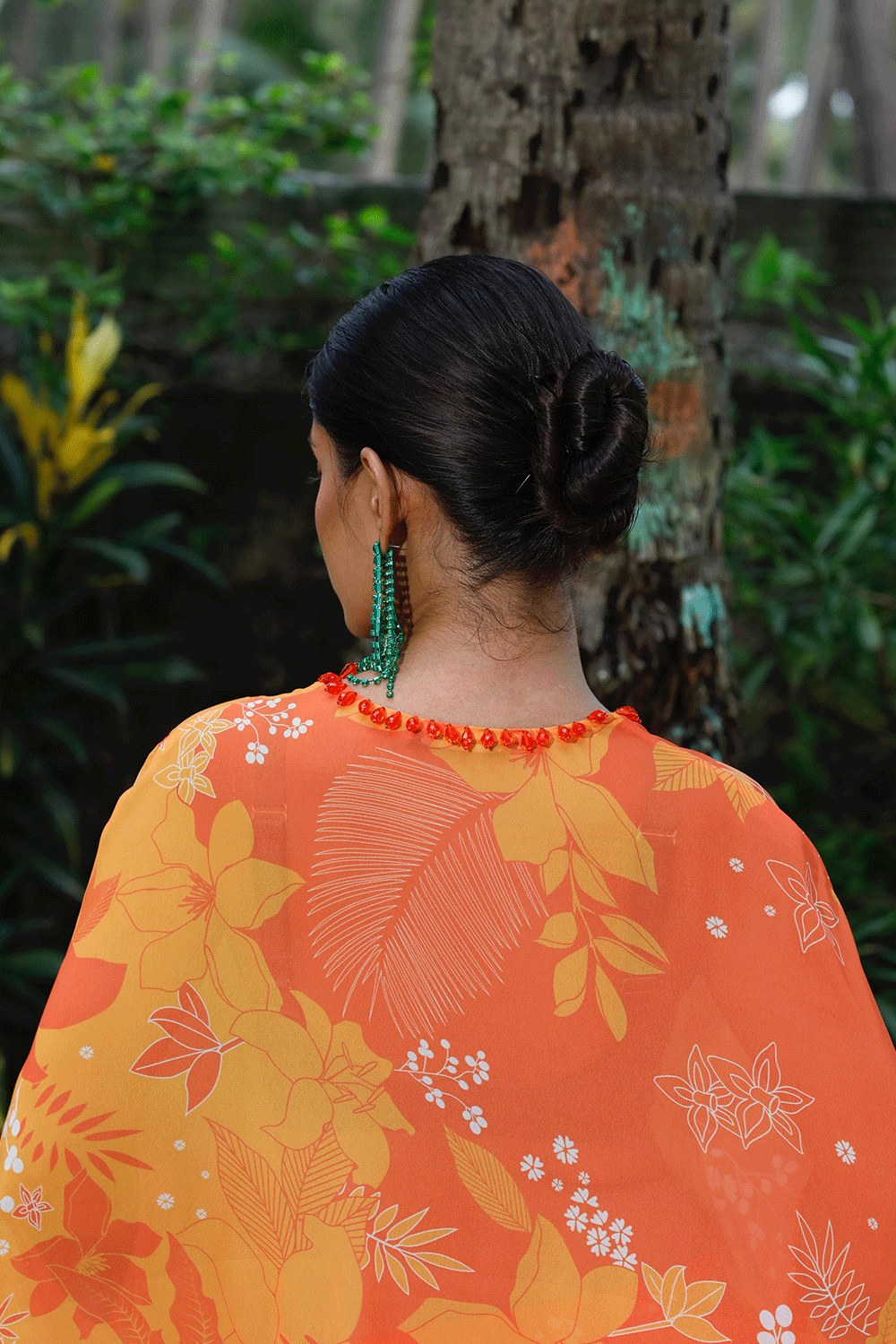 Yellow/Orange Printed Kaftan Set