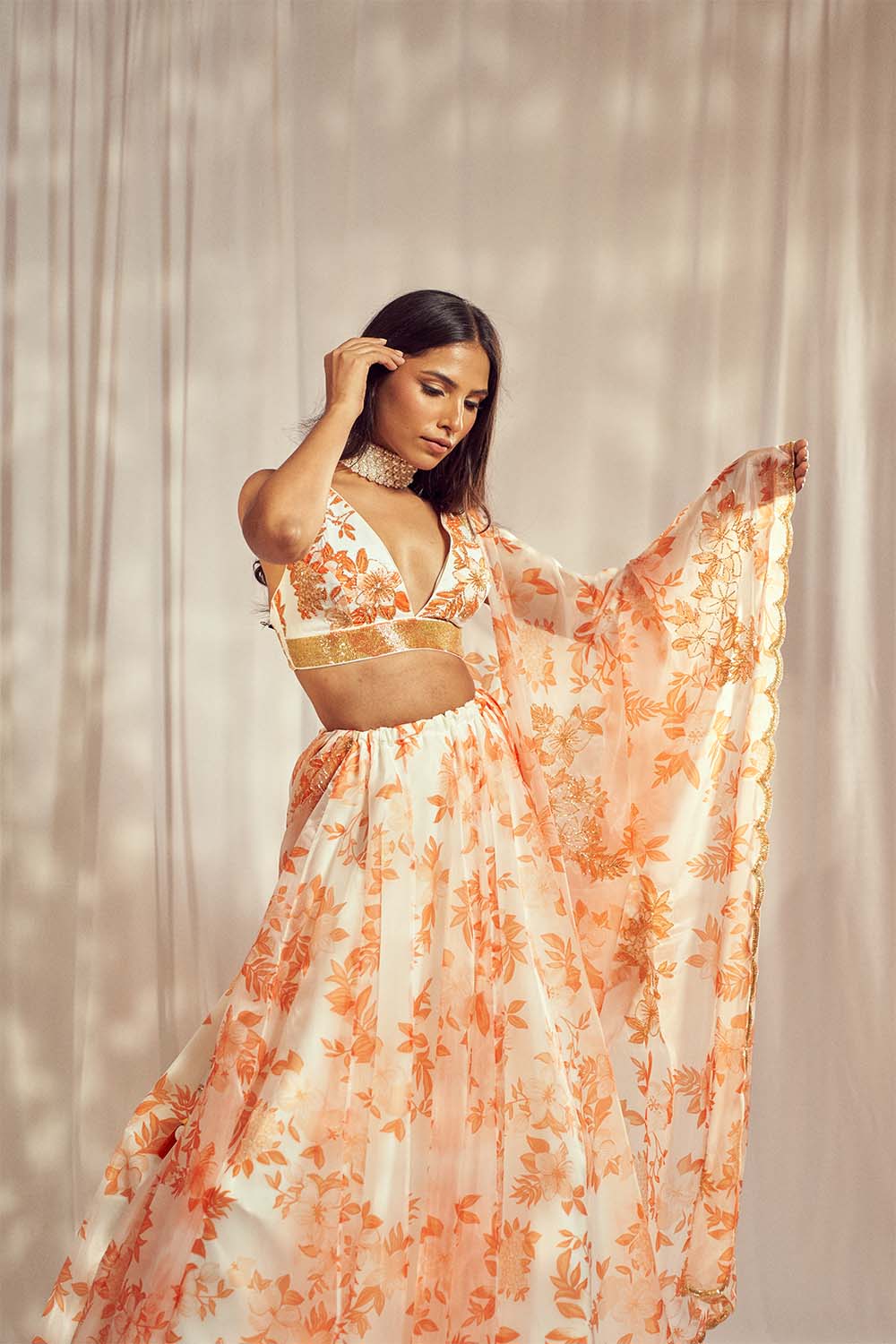 Burnt Orange Lehenga Set HS-24-103