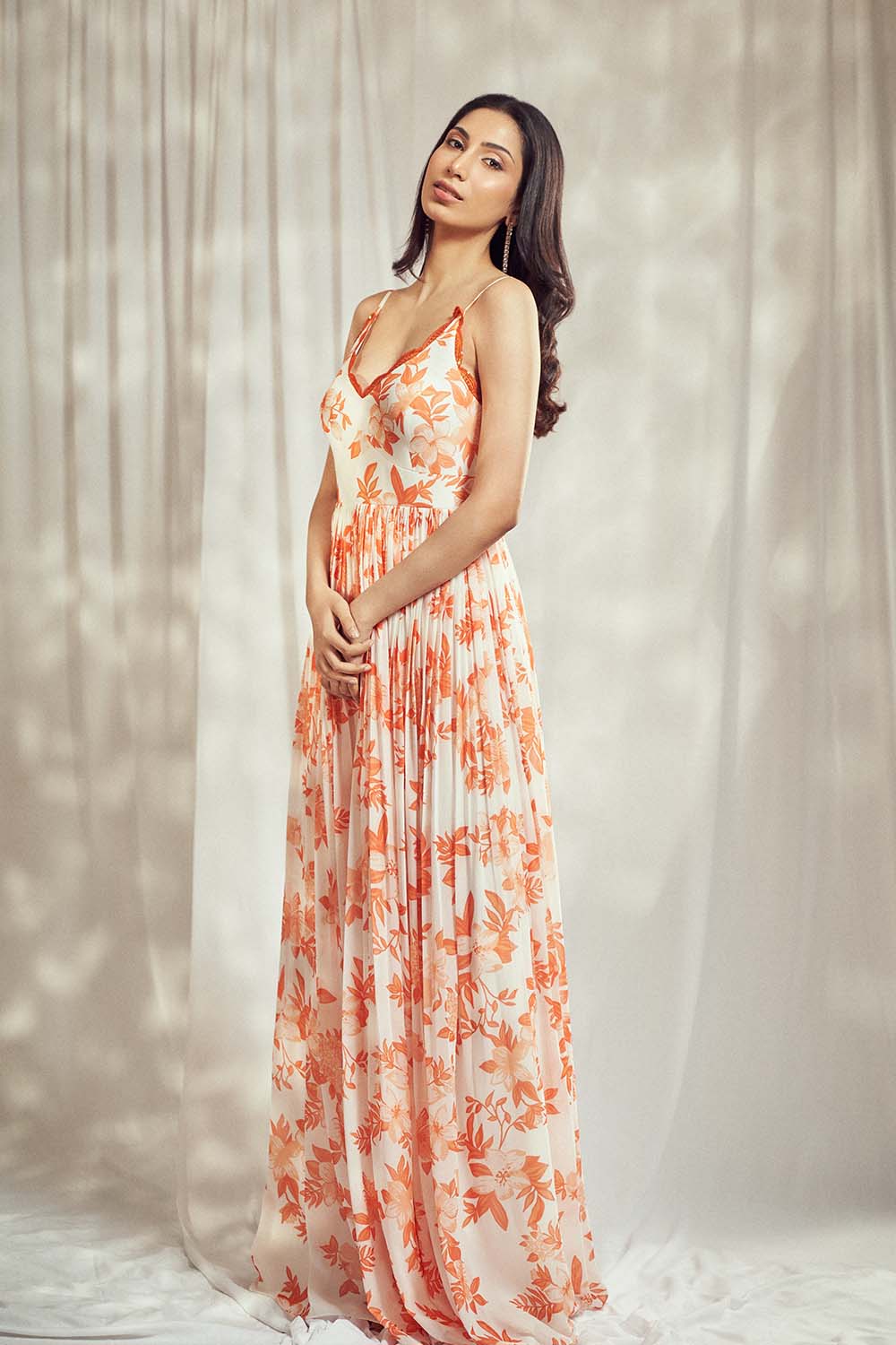 Burnt Orange Strappy Anarkali Set HS-24-105