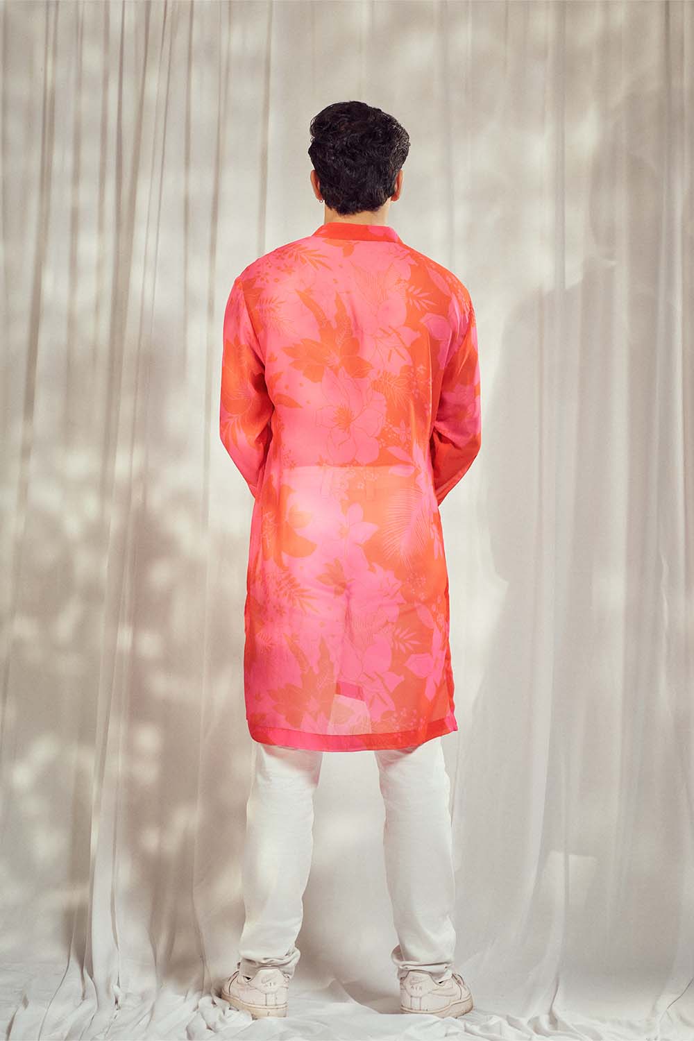 Pink/Red Floral Print Kurta HS-24-106
