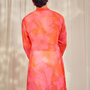 Pink/Red Floral Print Kurta HS-24-106