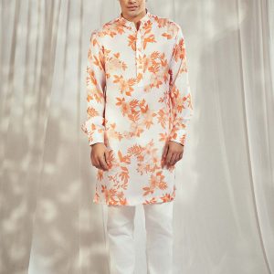 Burnt Orange Print Kurta HS-24-112