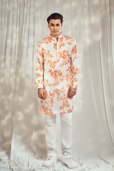 Burnt Orange Print Kurta HS-24-112