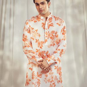 Burnt Orange Print Kurta HS-24-112