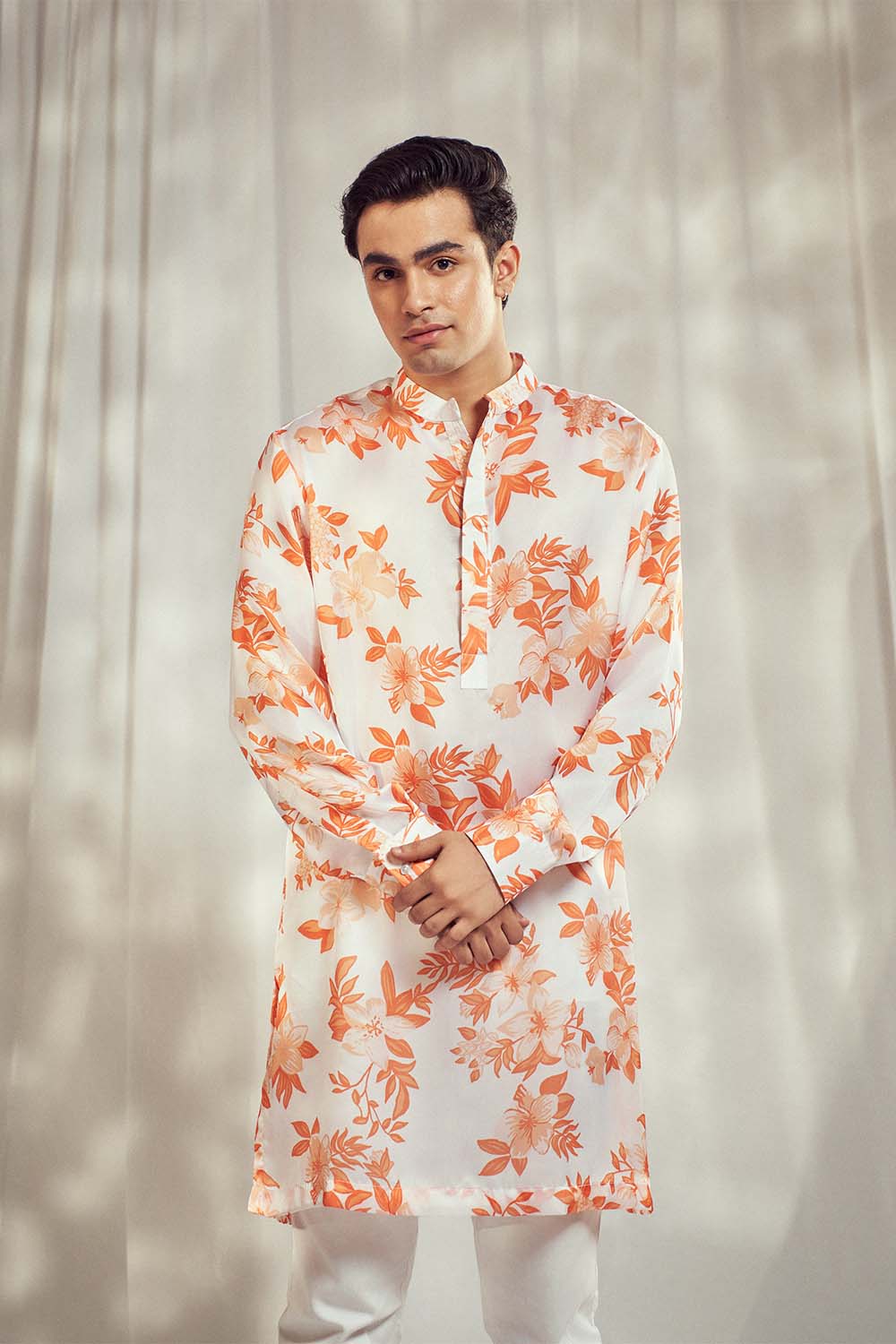Burnt Orange Print Kurta HS-24-112
