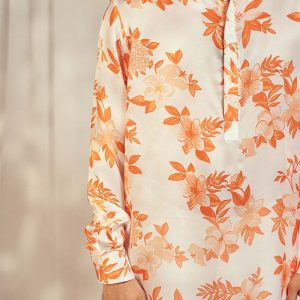 Burnt Orange Print Kurta HS-24-112