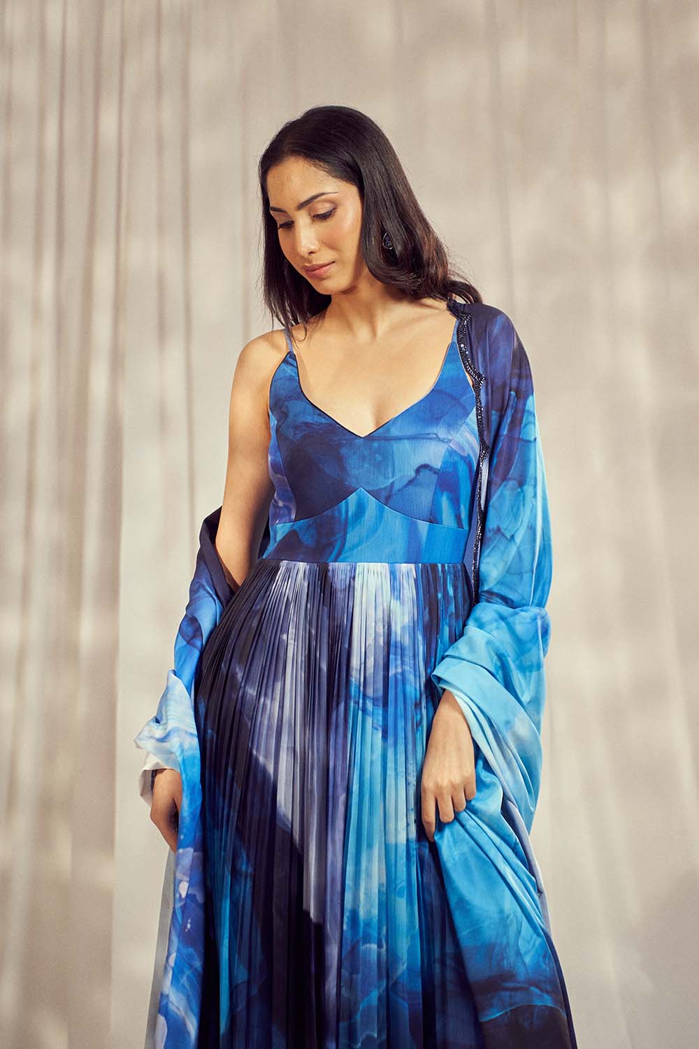 Blue Print Strappy Anarkali Set HS-24-113