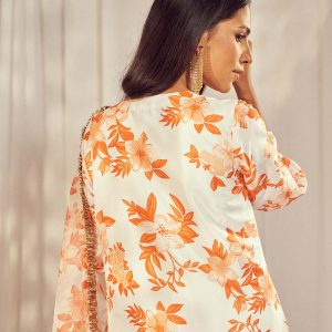 Premium Burnt Orange Print Kurti Set by Harshita Singhvi - luxury designer wear with high-end fabrics and exquisite detailing