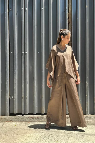 Mocha Kimono Pant Set.