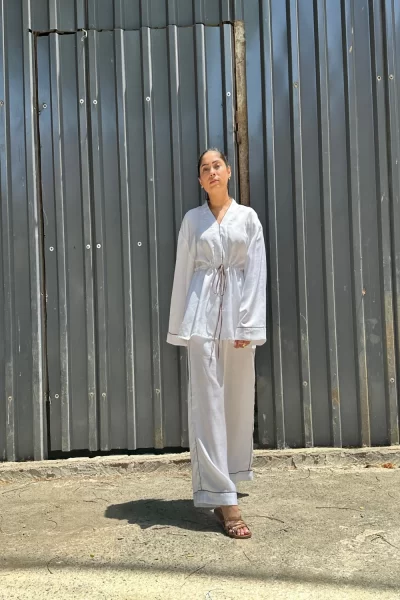 White Drawstring Co-ord Set