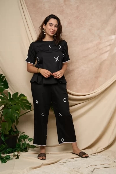 Black Hand Painted Set