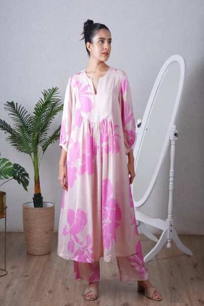 Candy Pink Yoke Co-ord Set