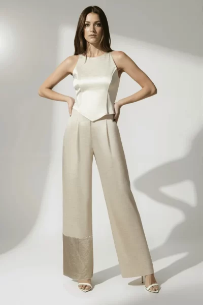 Ivory In-cut Imported Satin Co-ord Set.